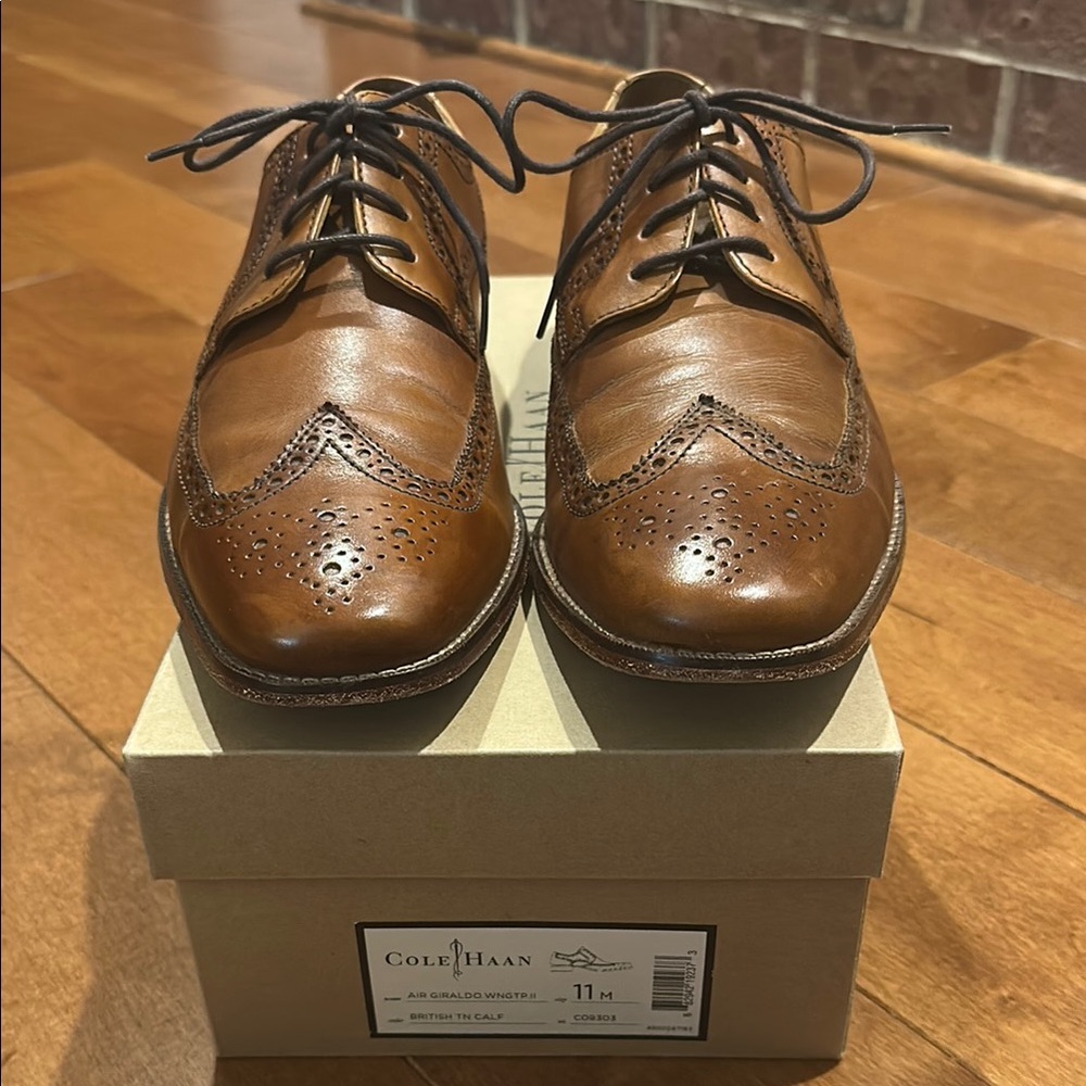 Cole Haan: Nike Air Giraldo Wingtip ll Shoes, Men's, Brown Leather